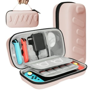 Genérico - Funda De Transporte Rígida Y Duradera Compatible Con Nintendo Switch Oled, Mandos Joycons Y Adaptador De Ca - Bolsa Protectora De Viaje Y Almacenamiento-Rosa
