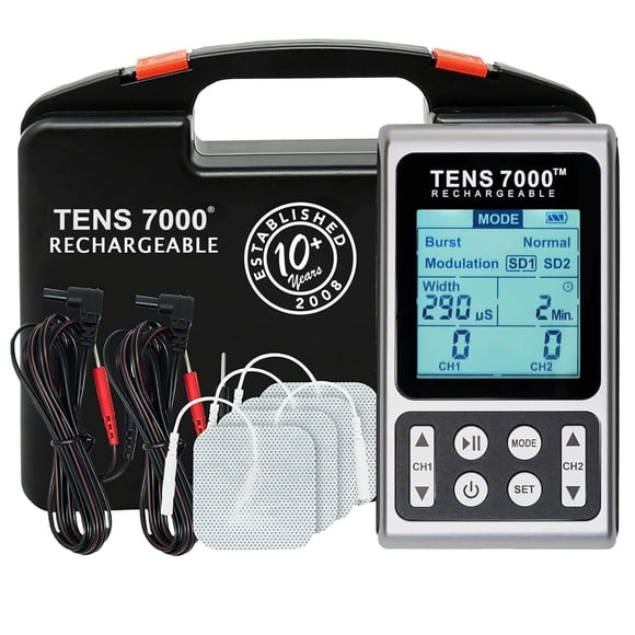 Estimulador muscular TENS 7000 recargable para alivio del dolor