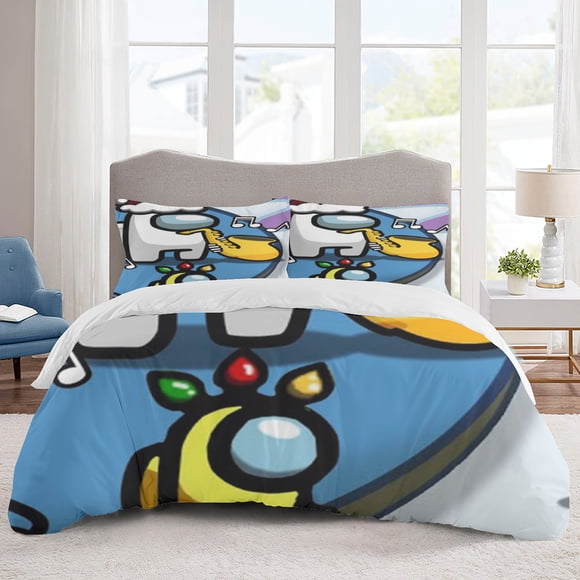 Among us Bedding Sets Cartoon Duvet Cover Lightweight 3 Piece Bet Sets for Kids Boys Girls
