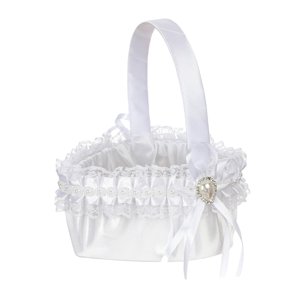 Bothyi - Cestas De Flores Para Boda, Dama De Honor, Cesta De Encaje Para Centro De Mesa De Fiesta