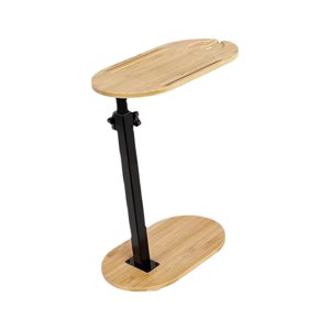 Bothyi - Bandeja Para Mesa De Baño, Bandeja De Bambú Móvil, Estante De Almacenamiento Para Baño, Mesa De Viaje Ovalada