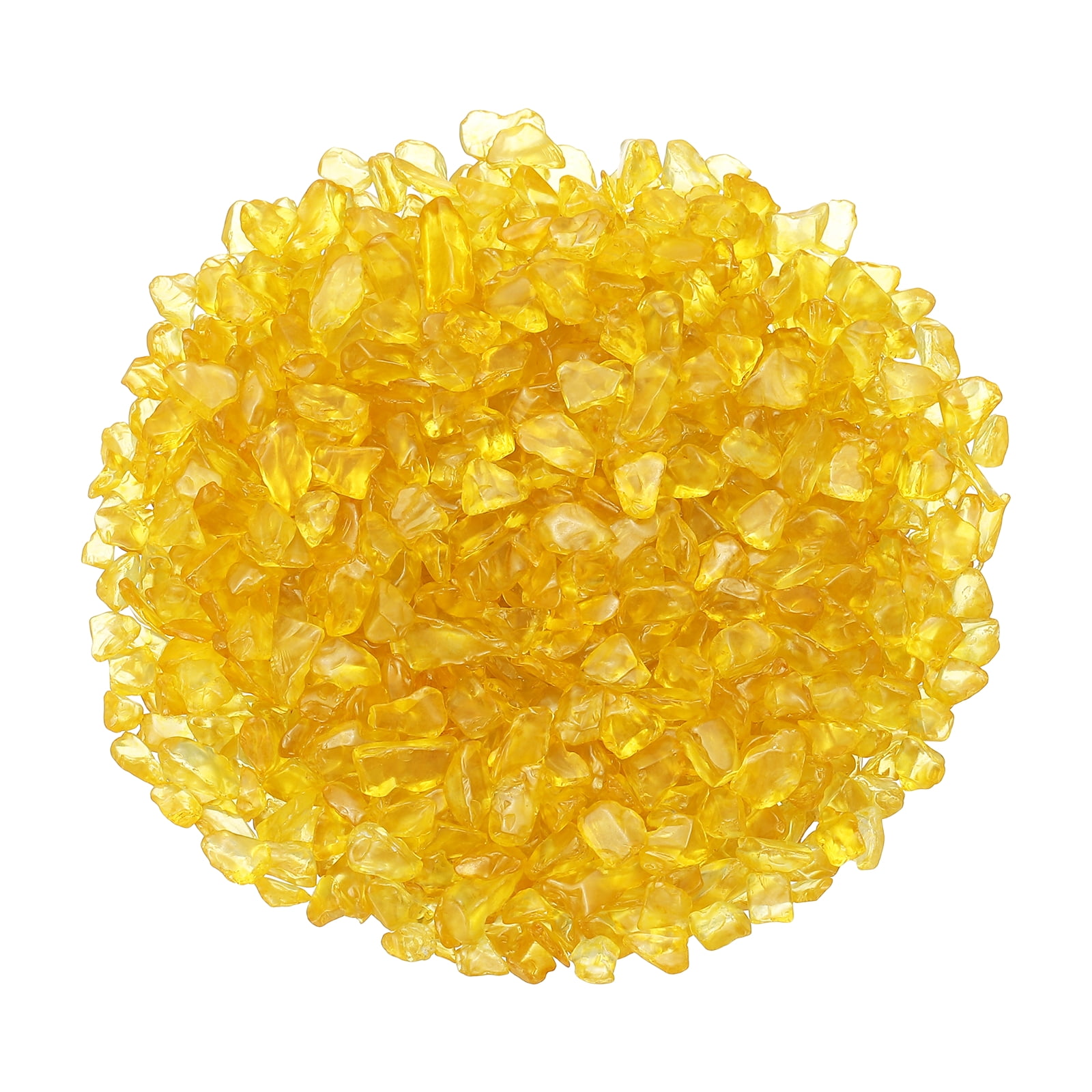 Uxcell Chips de Cristal Piedra 0.44 Lb Fluorita Grava de Acuario Rocas Ágata Amarilla 5-7 mm Destinado para Pecera