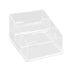 Bothyi - Tarjetero Para Escritorio, Exhibición Acrílica, Reuniones, Tarjetas De Nombre Para El Hogar, Soporte Con 3 Ranuras, 11X9,8X6Cm