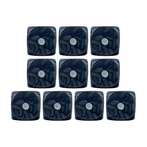 Magideal - 10 Uds. Dados De 6 Lados, Dados De 16Mm, Suministros Para Fiestas, Dados De Juego, Juguete De Enseñanza De Matemáticas Para Restaurante, Juego De , Negro