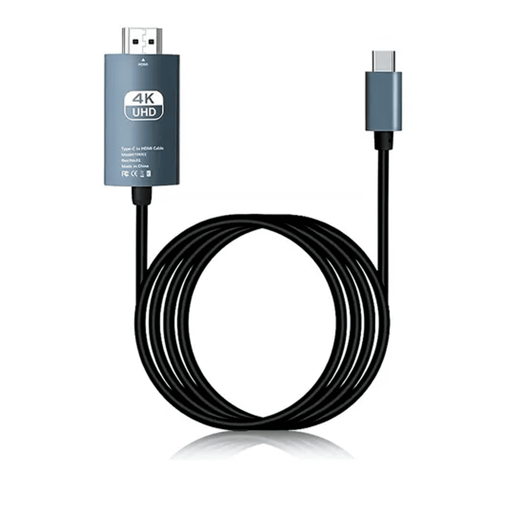 Genérico - Cable Tipo C A Hdmi 4k 60hz De 2metros De Largo Usb C Hd Adaptador Versión 2.0