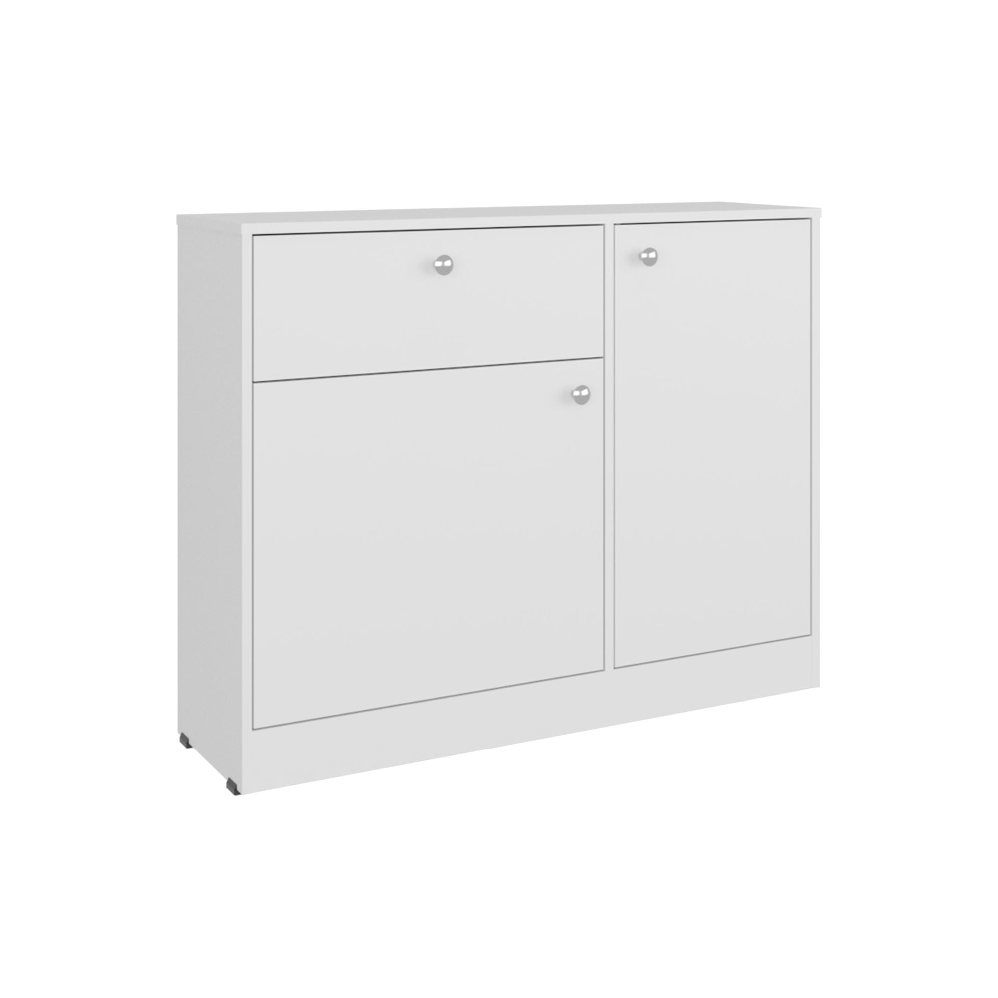 Comoda Praga 1 Cajon 2 Puertas Blanco 80x100x30.2cm