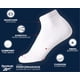 thumbnail image 3 of Calcetines Reebok Quarter Cut para mujer, paquete de 6, negro/blanco, tallas 4-10, 3 of 7
