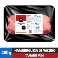 Hamburguesa De Vacuno Tamaño Mini Bandeja 400 Gr El Buen Corte