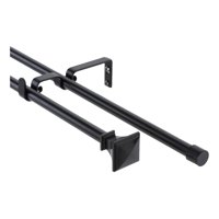 Metalhsa - Set Barras Para Cortina Doble 13/16 Mm Extensible 200-250 Cm Negro Prisma