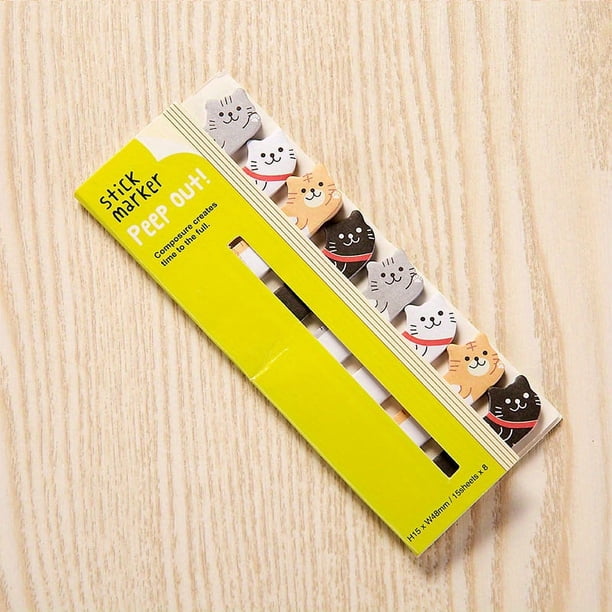 Get Organized with our Kawaii Cartoon Animals Stationery Set - Includes 1pc Marker, Memo Pad, Sticky Bookmark Flags, Index Tab, Sticky