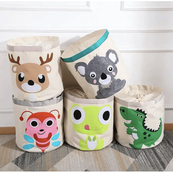 Canasto Organizador de Juguetes Infantil Reno Plegable 46x44 cm Cesta de Ropa Navidad