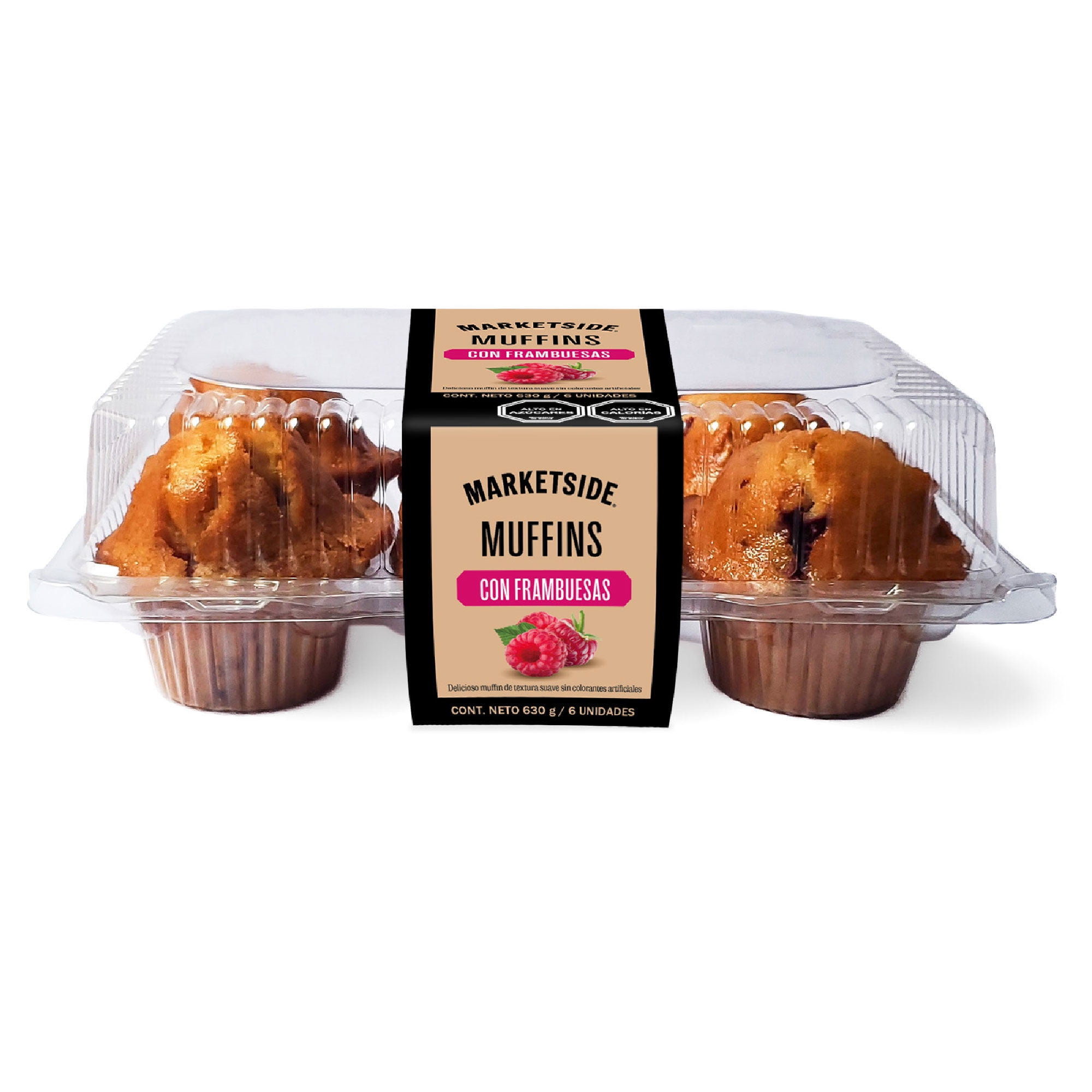 Muffin Frambuesa 6 Un 630 g Marketside