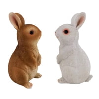 Magideal - Figuritas De Conejitos, Estatuas De Animales, Decoraciones De Pascua, Pequeñas Esculturas De Resina Para Estantería Exterior, Oficina, Jardín Y Balcón