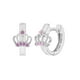 thumbnail image 1 of Argollas corona de plata 925 con circones rosados, 1 of 3