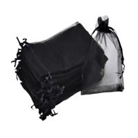 Bothyi - 100X Bolsas De Organza Reutilizables Para Bodas, Cumpleaños, Regalos De Fiesta, Navidad, Color Negro
