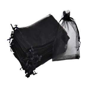 Bothyi - 100X Bolsas De Organza Reutilizables Para Bodas, Cumpleaños, Regalos De Fiesta, Navidad, Color Negro