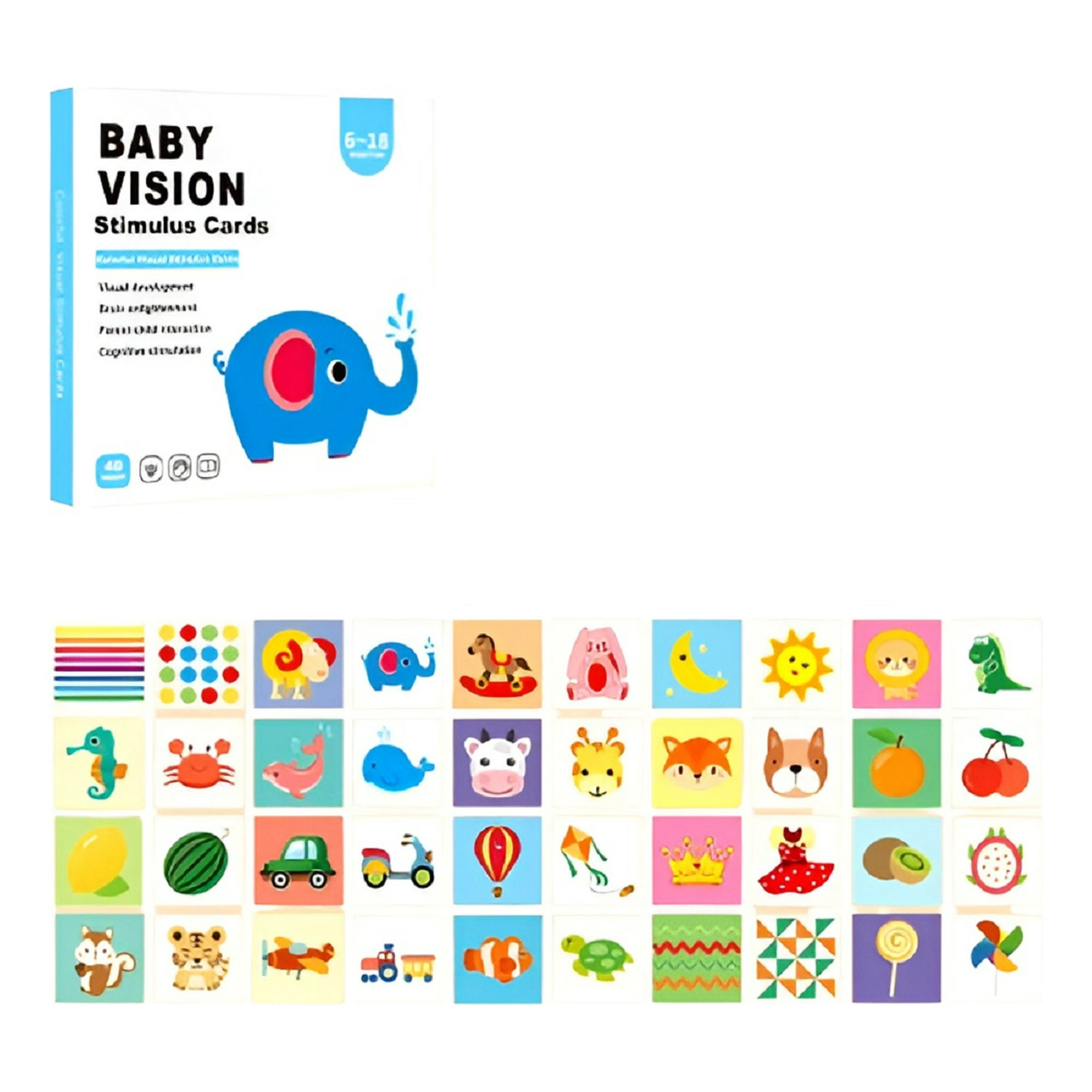 Genérico - Set De 6 Tarjetas Estimulación Visual Bebé 6-18 Meses Jhn