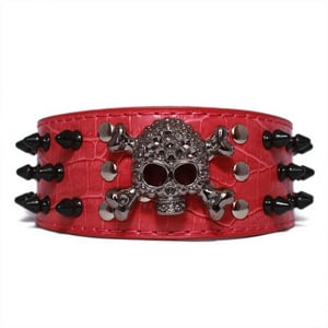 Collar Perro Calavera Puntas Redondas 2Xl Fucsia Mascan