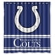 thumbnail image 1 of Cortina de ducha de los Indianapolis Colts, juego de cortina de baño con ganchos, tamaño 66 x 72 pulgadas, 1 of 3