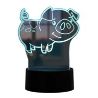 Lampara Ilusion 3D Cerdito De 7 Colores, Base Touch