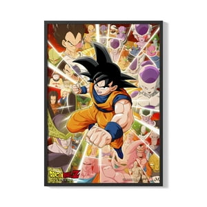 Creango - Cuadro Poster Enmarcado Dragon Ball Goku Decorativo