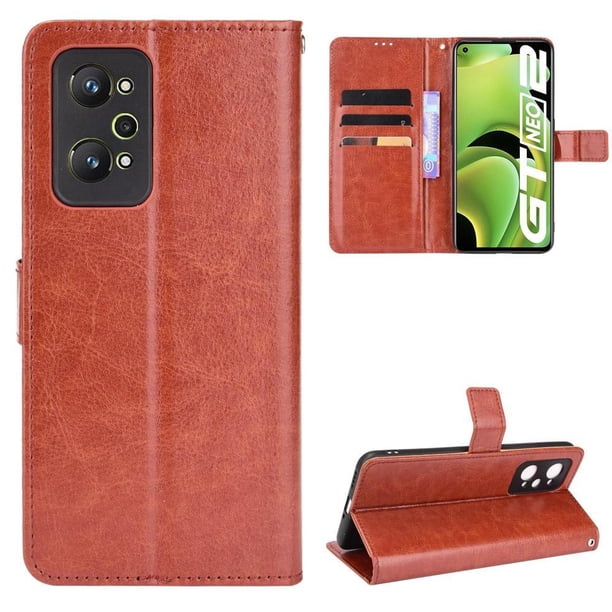Funda tipo libro para Realme GT Neo 2, cartera todo‑en‑uno, funda multifuncional con tarjetero y correa de muñeca desmontable