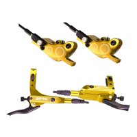 Ioensy - Freno De Disco Hidráulico Para Bicicleta Mtb, Juego De Discos De Aceite Para Ciclismo, Pinza Delantera Trasera Dorada