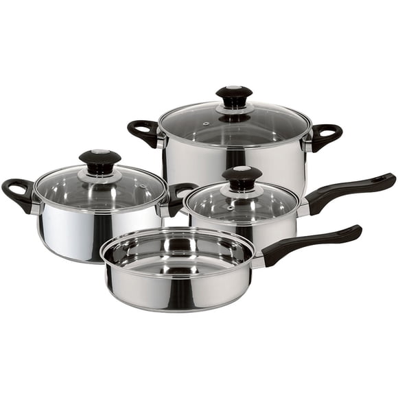 Batería de Cocina Corazza 7 Piezas Acero Inoxidable Plateado