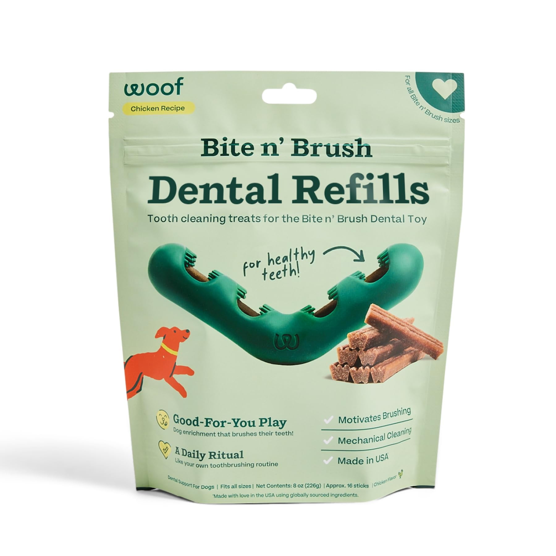 Recambios De Limpieza Dental Para Cepillo De Dientes Para Perros Toy Woof Bite N' Brush