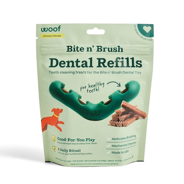 Recambios de limpieza dental para cepillo de dientes para perros Toy WOOF Bite n' Brush