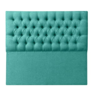 Espacio Hogar - Respaldo Capitone Premium Super King Lino Turquesa