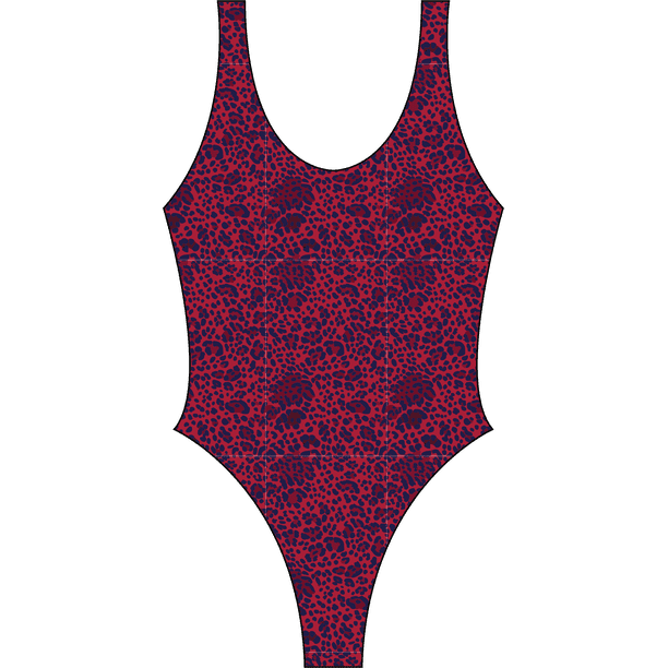 Traje de baño baywatch animal print brillante