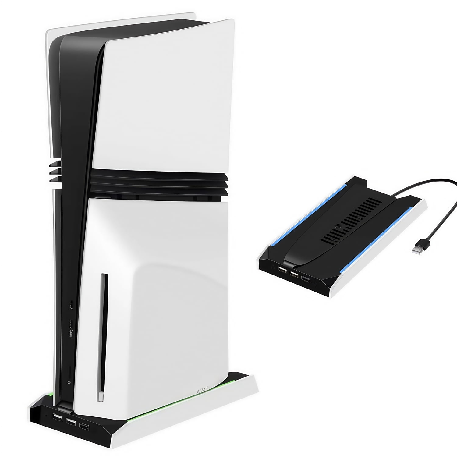 Soporte Vertical Y Ventilador De Enfriamiento Aaronmei Para Consola Playstation 5 Pro/slim Negro Blanco