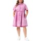thumbnail image 3 of Agnes Orinda Disfraces de Halloween para Mujeres Tallas Grandes Vestido de Mezclilla Babydoll de Escuela Colegio con Botones Abajo Cuello de Solapa Mangas Cortas Casual Camisa de Jean con Bolsillos 3X, 3 of 6
