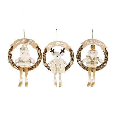 Colgante Corona Navideña Blanca, Producto Surtido, 1 Un  Holiday Time