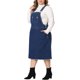 thumbnail image 4 of Agnes Orinda Vestido de Tirantes de Mezclilla con Tirantes para Mujer de Talla Grande, Falda de Jean Distressed Racerback 2X Azul Oscuro, 4 of 6