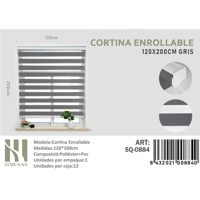 Mundo Shopping - Cortina Enrrollable Duo Color Gris 120X200Cm Iii Musas