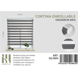 Mundo Shopping - Cortina Enrrollable Duo Color Gris 120X200Cm Iii Musas
