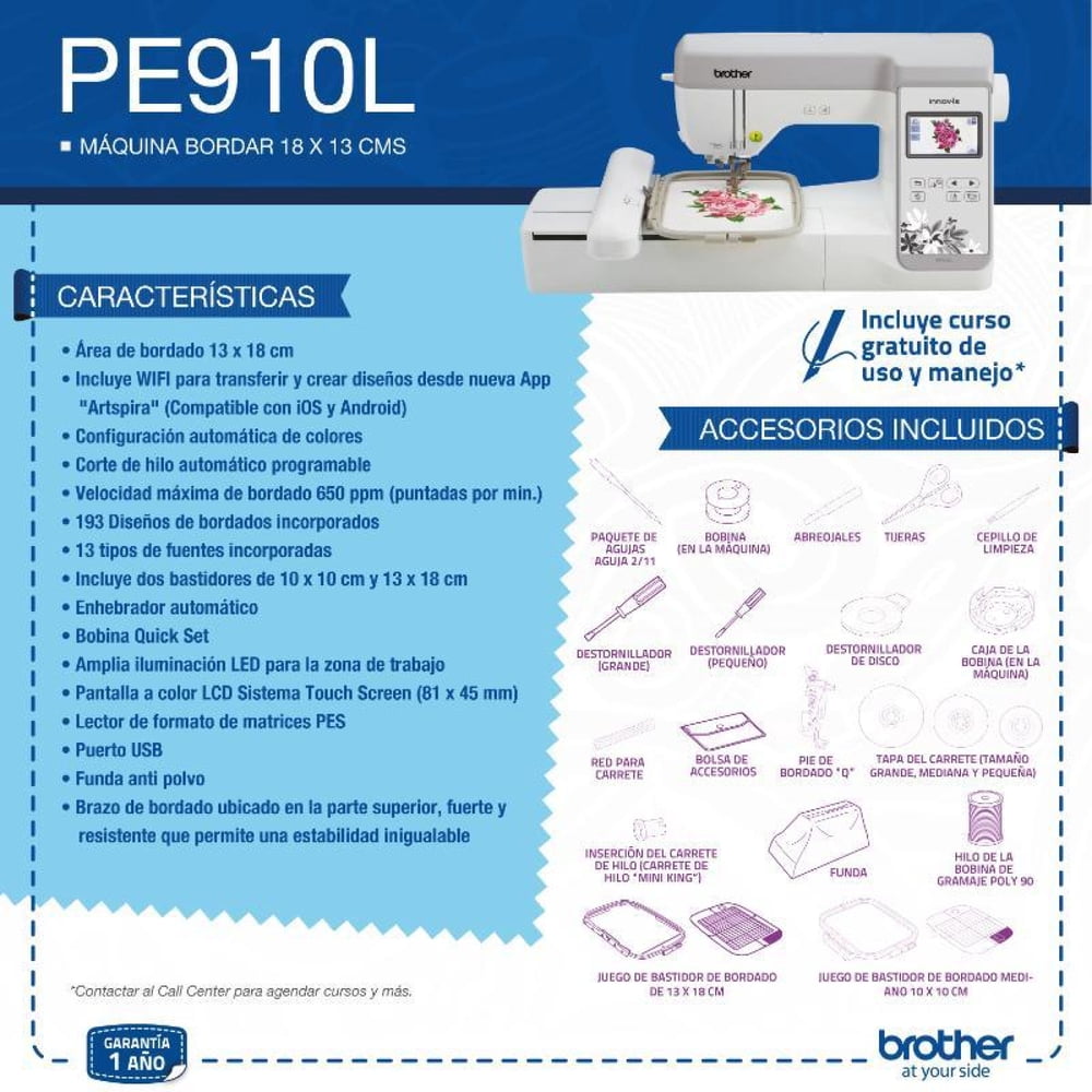 Brother PE910L Blanco, foto 4