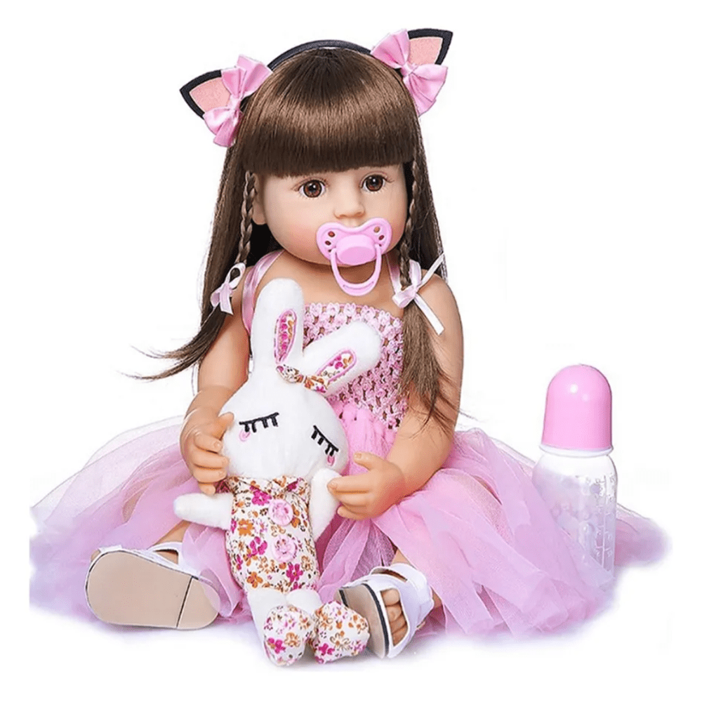 Genérico - Muñeca Reborn Realista 55cm De Silicona Con Accesorios
