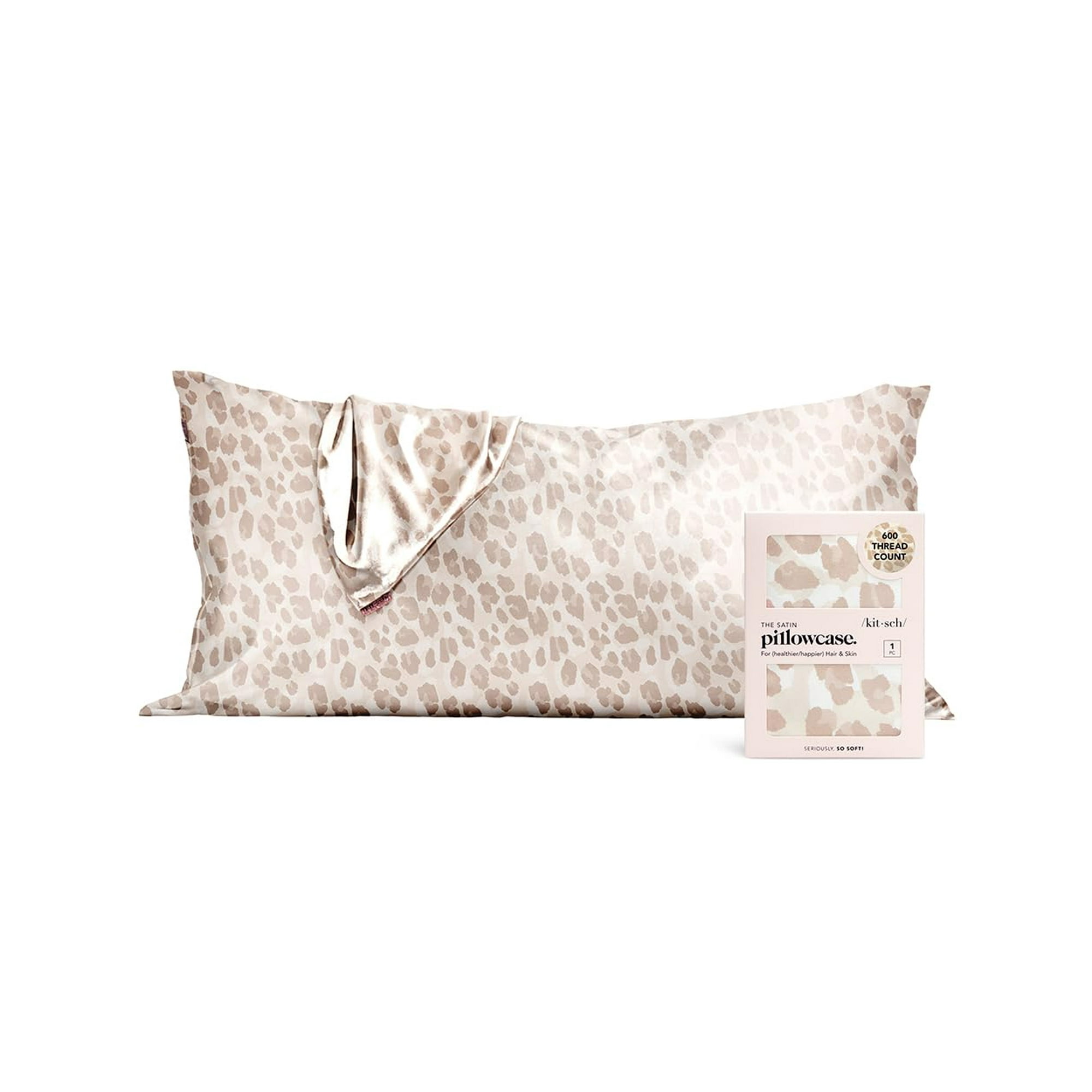 Funda De Almohada Kitsch De Satén Tamaño Queen, 50 X 90 Cm, Estampado De Leopardo