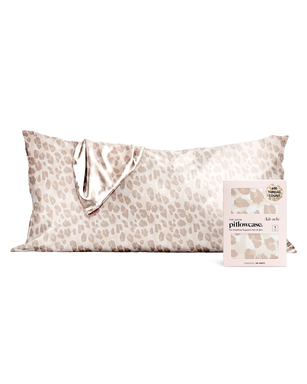 Funda De Almohada Kitsch De Satén Tamaño Queen, 50 X 90 Cm, Estampado De Leopardo