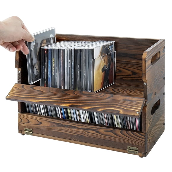 Almacenamiento de CD MyGift 2 unidades 42 × 17 × 29 cm Madera apilable