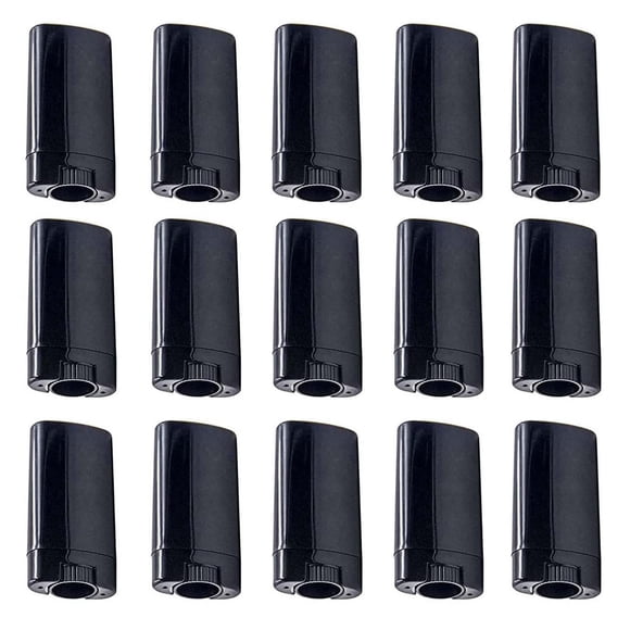 Contenedores de Desodorante Minsily 20 Piezas 15 ml Ovalados de Plástico Negro