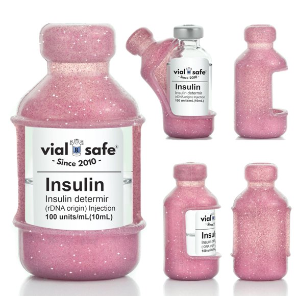 Protector de Vial de Insulina Vial Safe - Pack de 2 - Brillo Rosa
