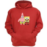 Genérico - Polerón Canguro Bob Y Patricio Rojo Talla Xl Unisex