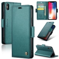 Caseme Tipo Cartera Iphone Xs Max Con Cierre Magnético, Rfid, Tarjetero, Soporte, Carga Inalámbrica