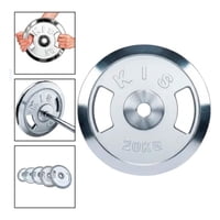 Boomfit - Disco Preolímpico 20Kg Cromado Pesas Profesional Con Agarres