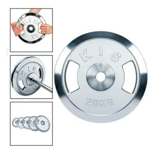Boomfit - Disco Preolímpico 20Kg Cromado Pesas Profesional Con Agarres