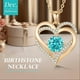 thumbnail image 2 of Collar Love Pendant Doble Corazón con Zirconia y Piedra de Nacimiento Plata, 2 of 3